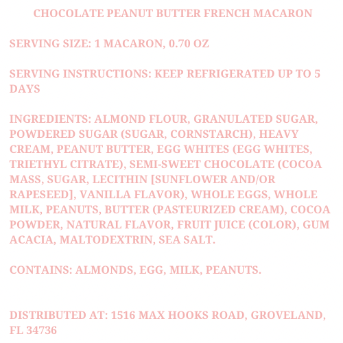 Chocolate Peanut Butter French Macaron - Limited Time Only!