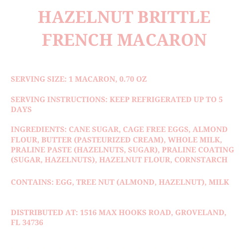 Hazelnut Brittle French Macaron