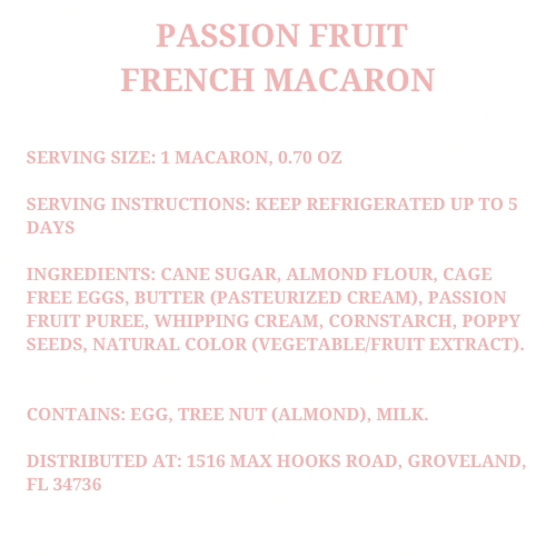 Passion Fruit French Macaron- Limited Time Only!