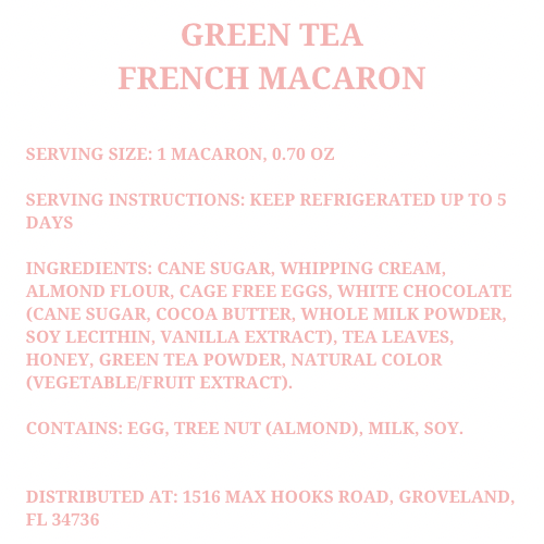 Green Tea French Macaron- Limited Time Only!