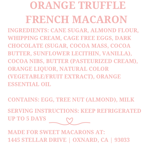 Orange Truffle French Macaron - 7ct