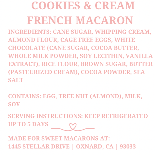 Cookies & Cream French Macaron - 7ct