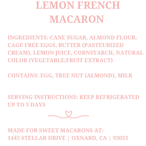 Lemon French Macaron - 7ct