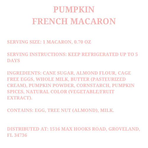 Pumpkin French Macaron - Limited Time Only